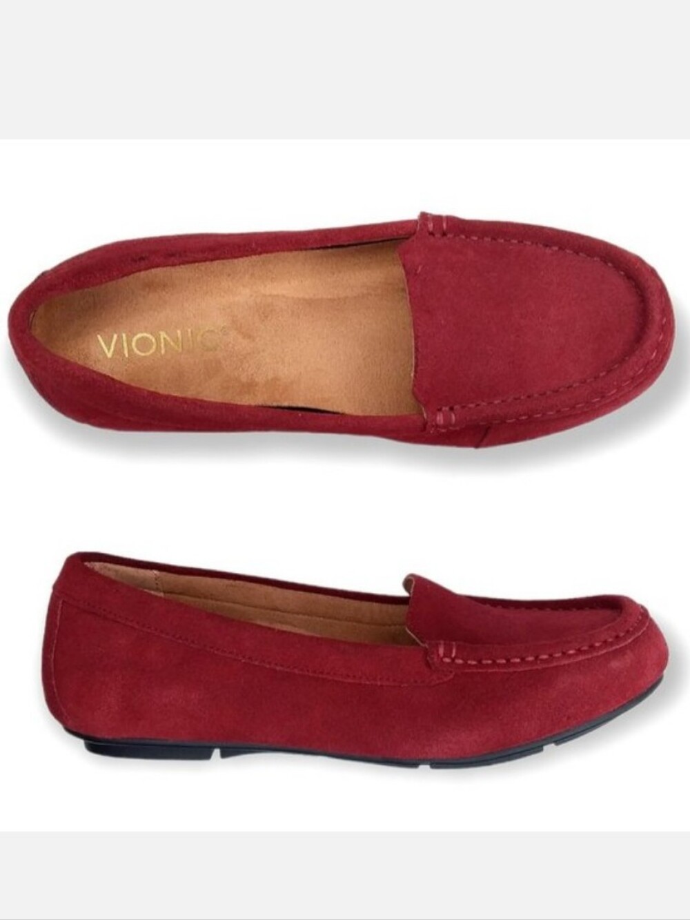 Vionic Debbie Red Suede Slip-On Loafer, Size 8.5